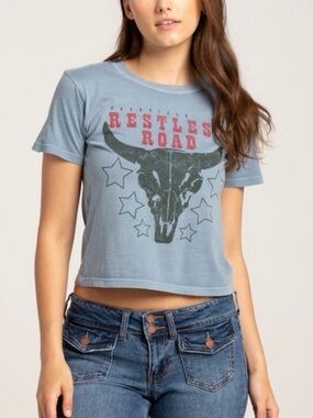 Restless Road Graphic Crop Tee